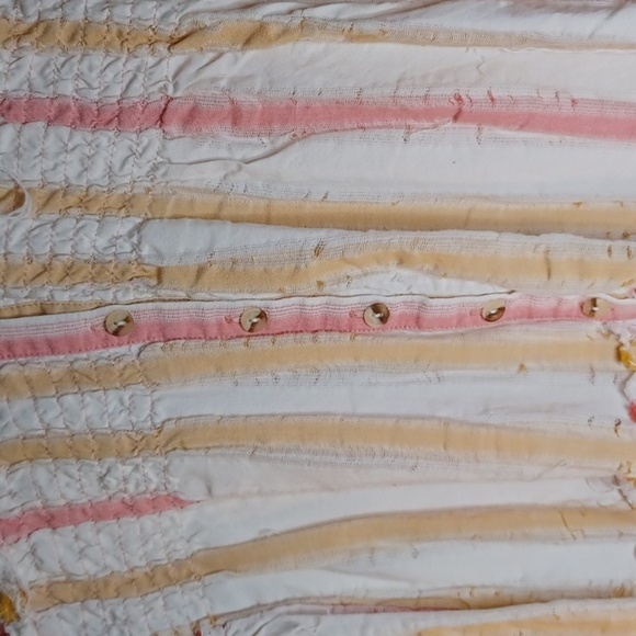 Free People Do iIt Again Pink & Orange Stripe mini boho dress - Picture 3 of 9